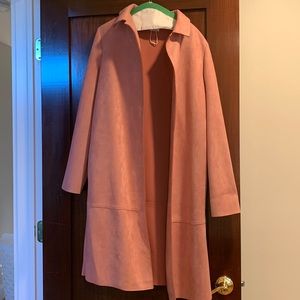 Faux suede blush pink jacket